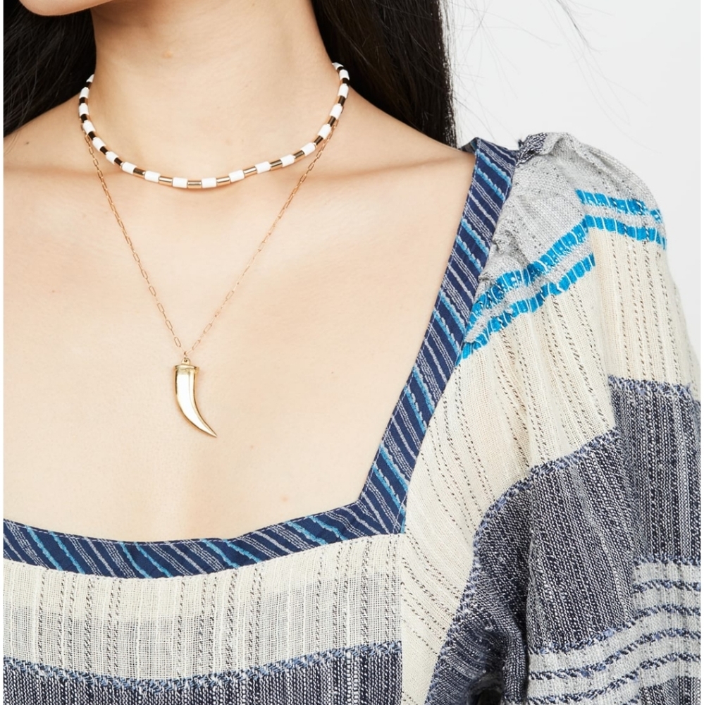 Free People All Lined Up Blue Multi Striped Dress - Picture 6 of 7